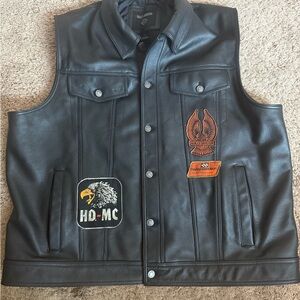 Harley-Davidson Black Leather Motorcycle Vest